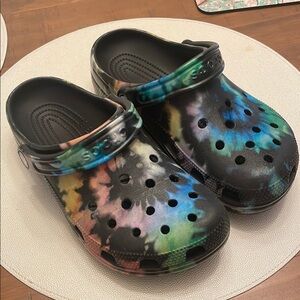 Tie dye crocs